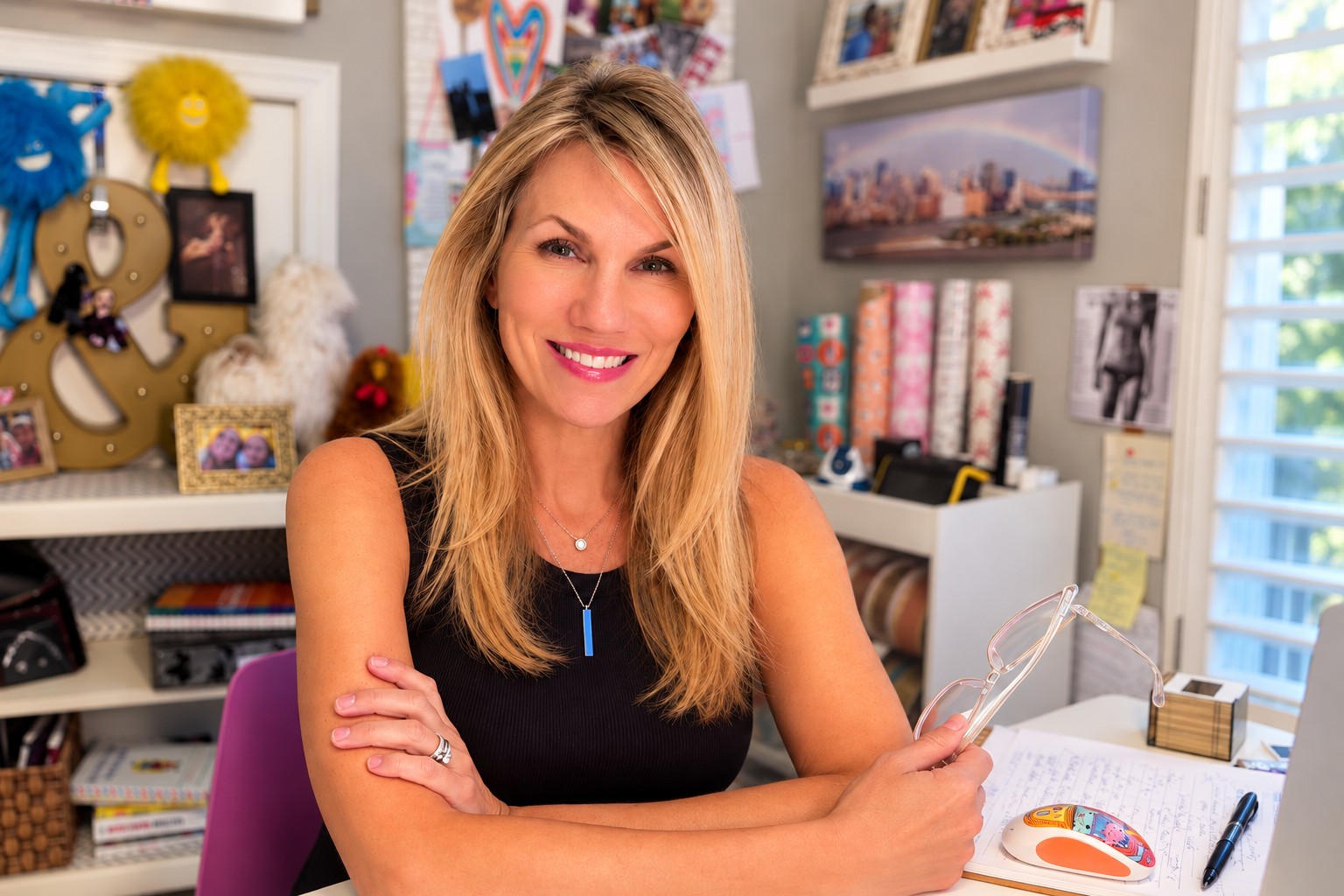 Jodi Bragg working in her home office